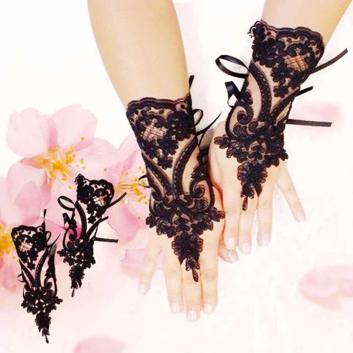 Specell Short Lace Fingerless Gloves Women Fingerless Lace Glove Bridal Wedding Tea Party Prom Gloves Costume Accessories - Image 5