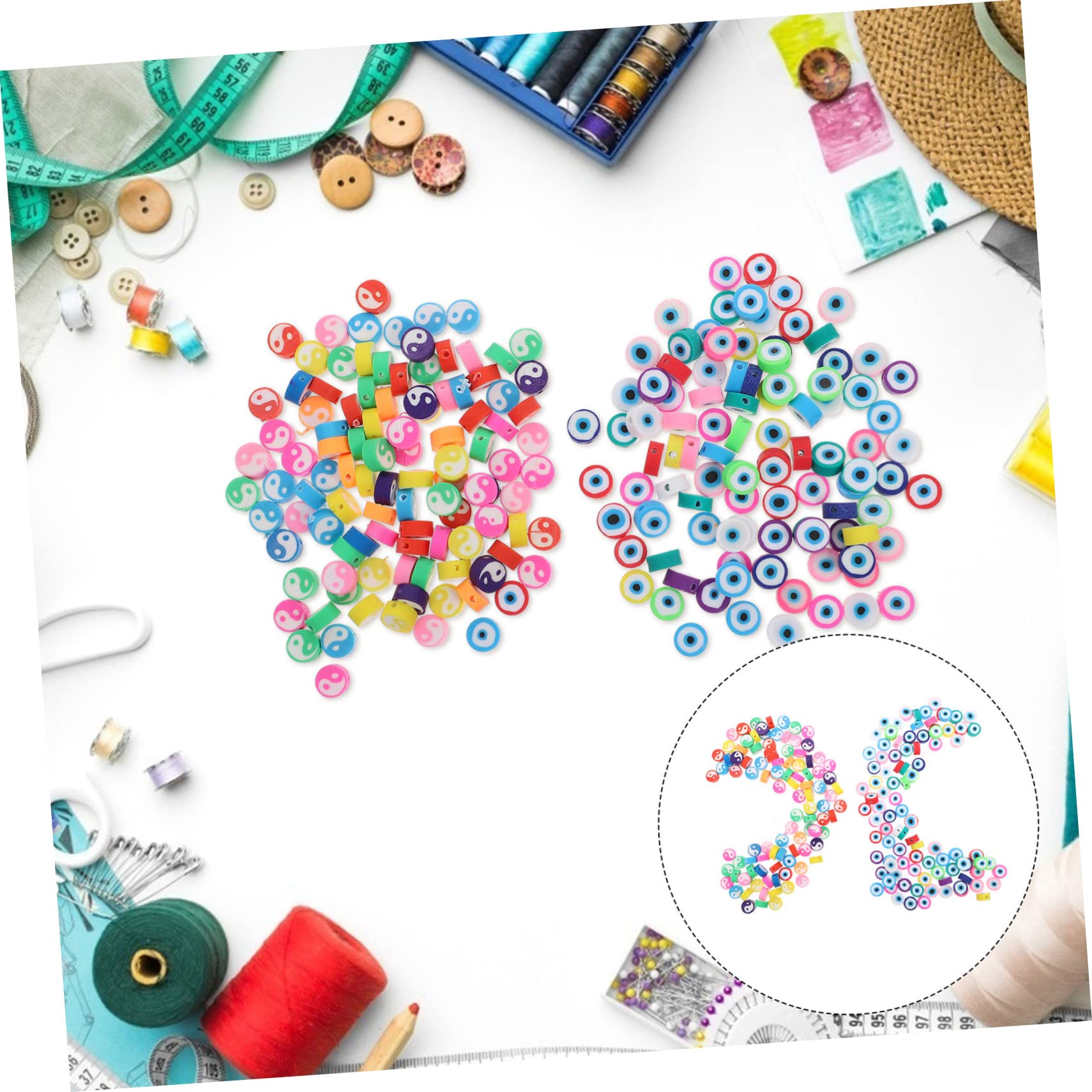 NUOBESTY 800 Stk Weiche Keramik perlen Perlenketten Haarschleife Harz Perlen für Armbänder Schmuck DIY Bastelzauber DIY Halskette lose Perlen empfindlich Verstreute Perlen Charme Ton