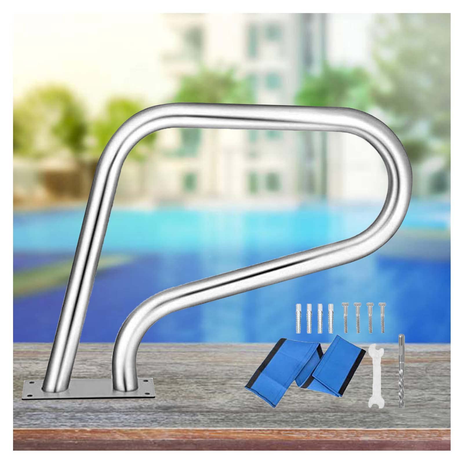 Rampe piscine antirouille argent pour sécuriser la descente du bassin