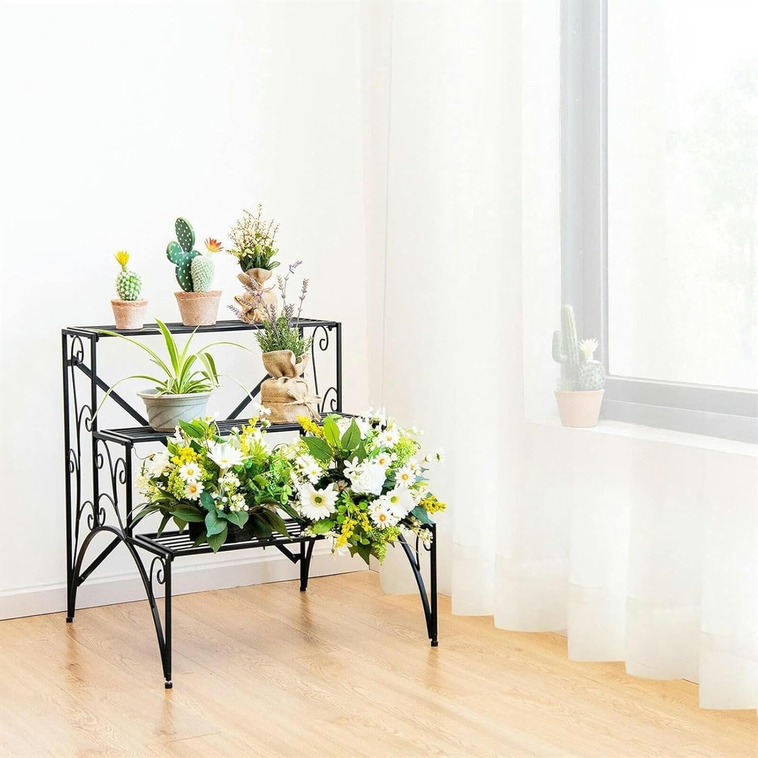 Flower for Flower Support Support Support Support Support for Metal Plants for 3 Levels ， Exhibition Shelf for ，