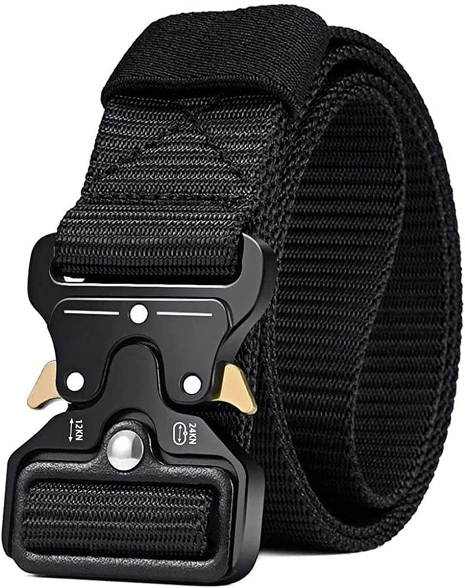 Tactical Belts for Men Military Style Work Hiking Riggers Web Gun Belt with Heavy Duty Quick Release Metal Buckle