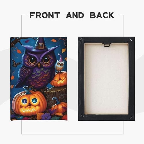 Miniatura 3 de zuanart Lienzo decorativo para pared de Halloween, pintura de pared para sala de estar, dormitorio, decoración del hogar, fiesta de Halloween, búho,