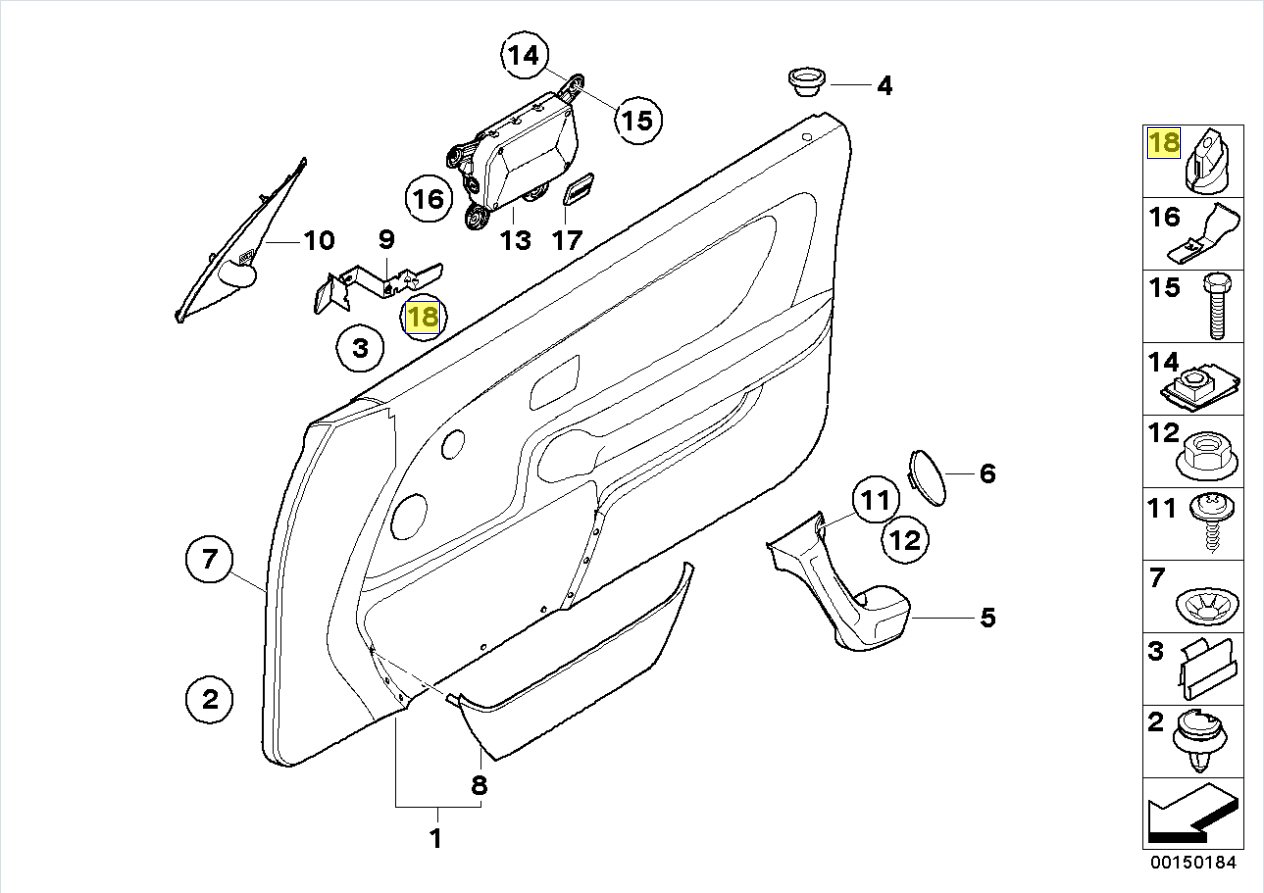 BMW Door Card Interior Trim Clip Plastic Nut 8146797 51418146797 