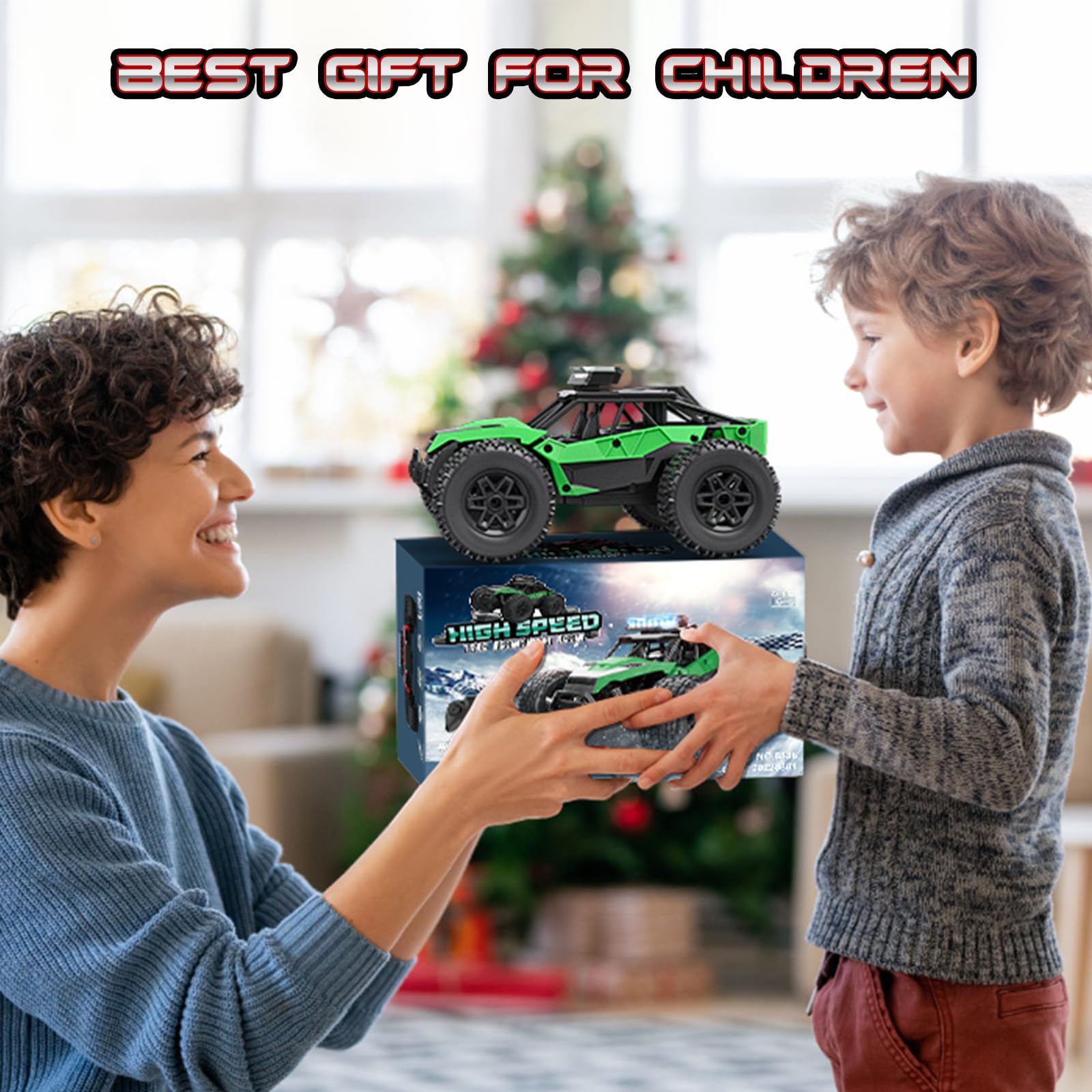 Voiture Télécommandée Tout Terrain, 1:20 Voiture de Course Radiocommandée 2.4Ghz RC Camion Telecommande Rechargeable Monster Truck Jouet Garçon Jeu Extérieur Intérieur Cadeau Enfant 6 À 14 Ans