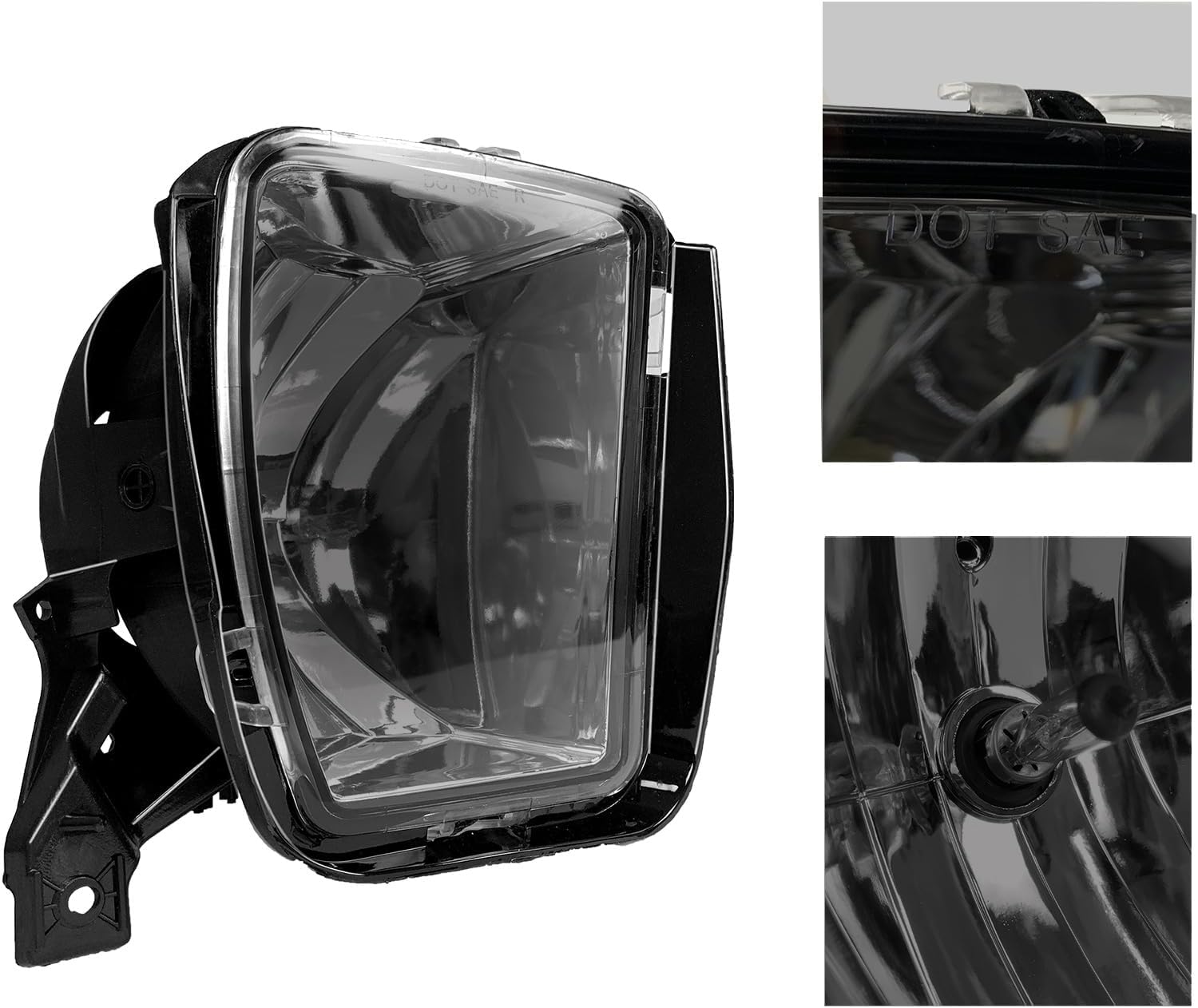 Fog Light fit for 2013 2014 2015 2016 2017 2018 Dodge Ram 1500 Pickup 2019 2020 2021 RAM 1500 Classic(Not Fit for Rebel Model) With 9006 12V 35W Halogen Bulbs- Smoked Lens