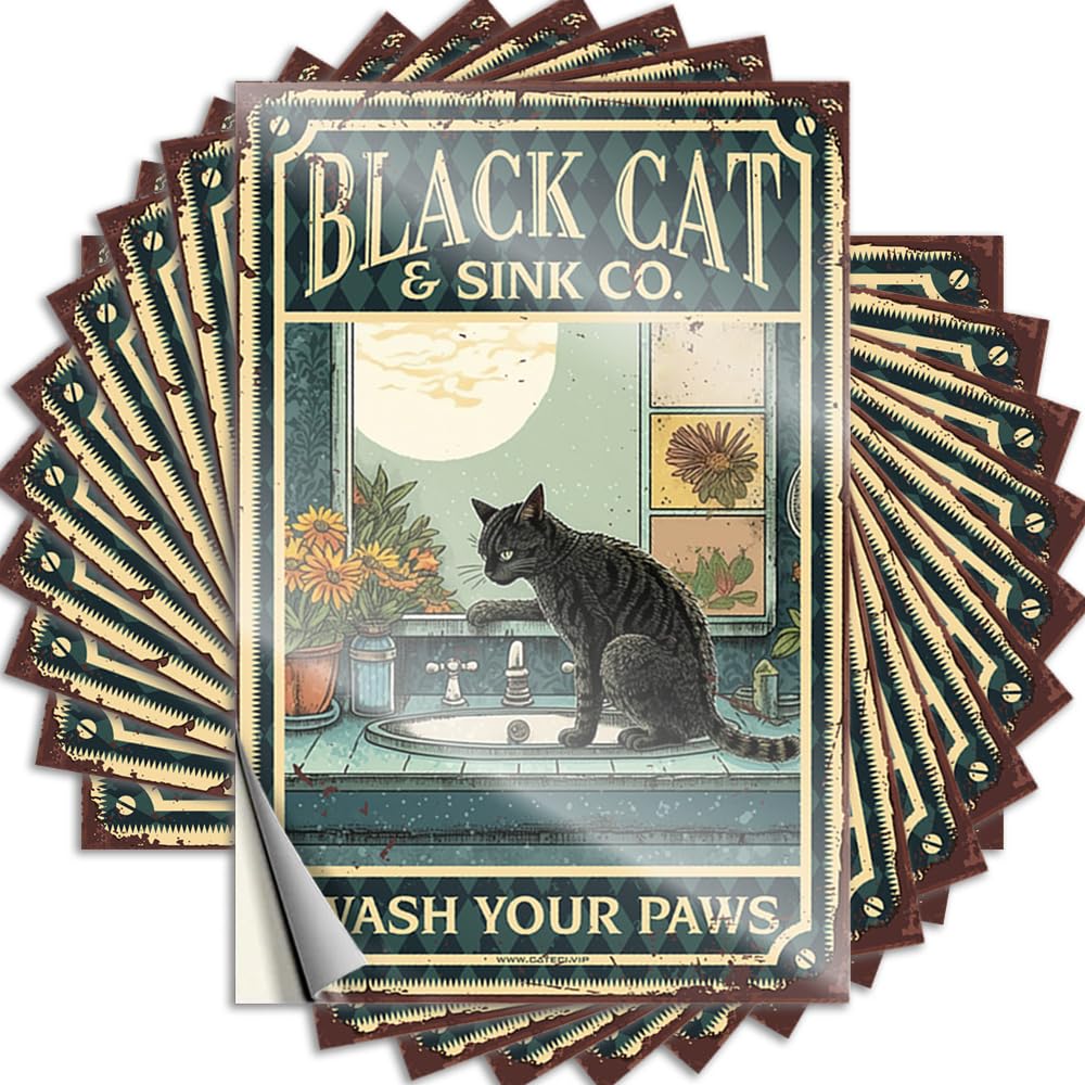 Saying Beer | Big Soft Bath Black Cat Wash Your Paws for Surfing(6X9CM)