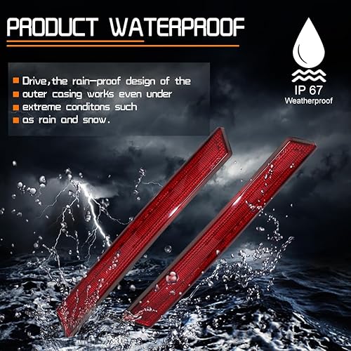 Miniatura 3 de Tonsya Lente roja para 2013 2014 2015 2016 2017 Cadillac XTS parachoques Reflector luces traseras vivienda señal de giro freno parada y carcasa