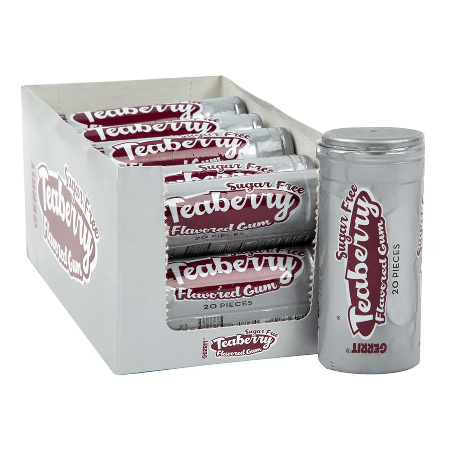 Gerrit's Sugar Free Gum Variety Pack of 12 Tubes - Beeman's, Black Jack, Clove, and Teaberry - Vintage Sugar Free Chewing Gum Bulk Pack - 240 Pieces