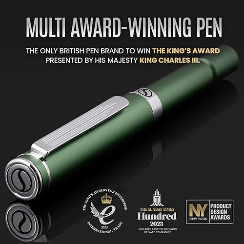 Miniatura 2 de Scriveiner Green Rollerball EDC Luxury Pen, Stunning Pocket Pen with Chrome Finish, Cool Writing Pen, Best Gift for Men & Women, German Schmidt