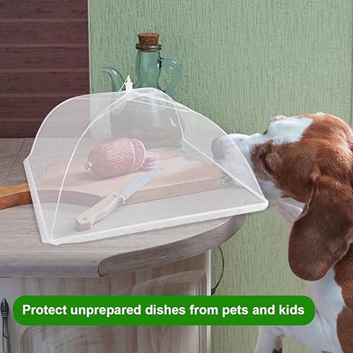 Miniatura 5 de Paquete de 8 cubiertas plegables de malla para tienda de campaña, 17 x 17 pulgadas, para exteriores, red reutilizable para mantener fuera las