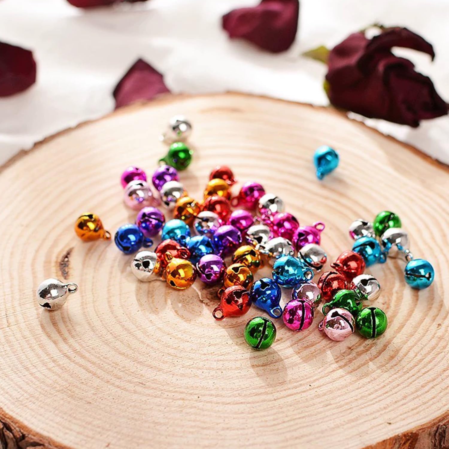 100 Grelots Clochettes Colorées 18mm HavaCue - Métal Pour Bijoux, Noël, Animaux