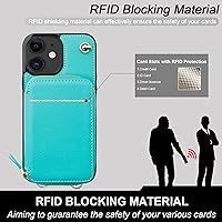 Vista 38 de Bocasal Funda tipo cartera cruzada para iPhone 12/12 Pro, funda de piel con bloqueo RFID y soporte para tarjetas, funda protectora con cremallera
