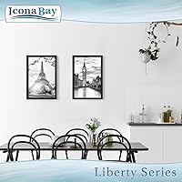 Vista 6 de Icona Bay Marcos de 13 x 19 pulgadas (negro, paquete de 4), marcos compuestos de madera resistentes (no plástico PS), marcos de estilo moderno