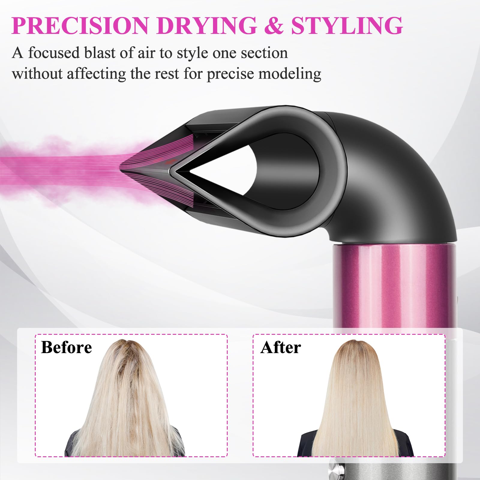 Accesorio concentrador de cuchilla para Dyson Airwrap, boquilla de peinado de precisión para un acabado suave y alineado, para todo tipo de cabello, número de pieza 973710-01