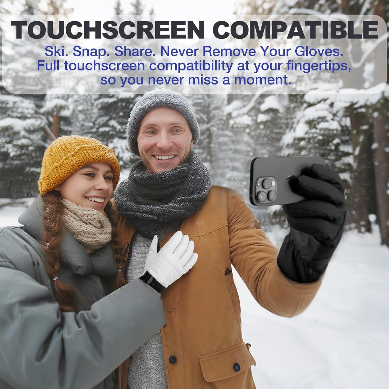 Ski Gloves for Men Women Kids – Waterproof, Touchscreen Snow Winter Gloves with Thermal Insulated, Warm for Skiing, Snowboarding and Cold Weather - Image 4