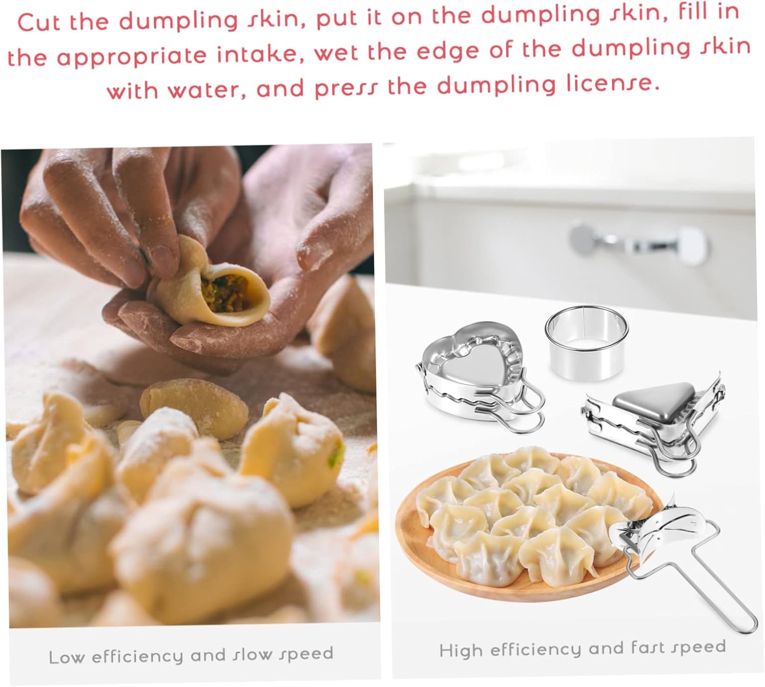2sets Dumpling Maker Mold with Dough Cutter Stuffing Spoon Use Pierogi Press for Homemade Dumplings Ravioli and Empanadas Family Cooking