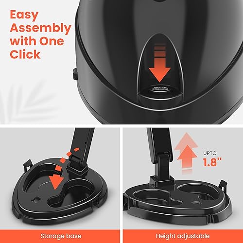 Miniatura 5 de TASALON Portable Hooded Hair Dryer Bonnet, 1875W Height Adjustable Salon Home Hair Dryer with Hood, 3 Heating Settings - Black