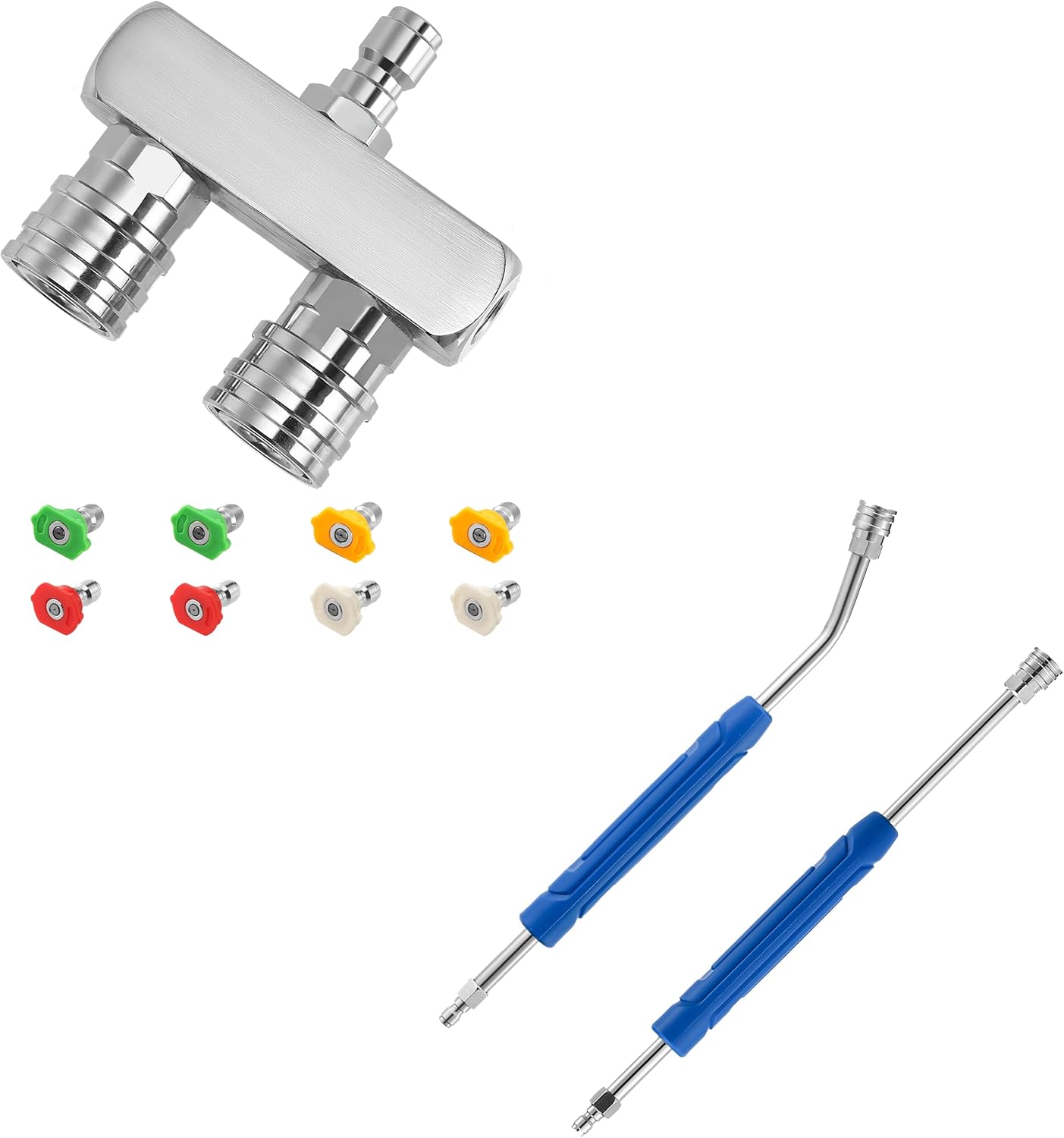 Pressure Washer Tips, 2-in-1 Power Washer Nozzle Tip，Pressure Washer Extension Wand, 17 Inch Stainless Steel Pressure Washer Wand