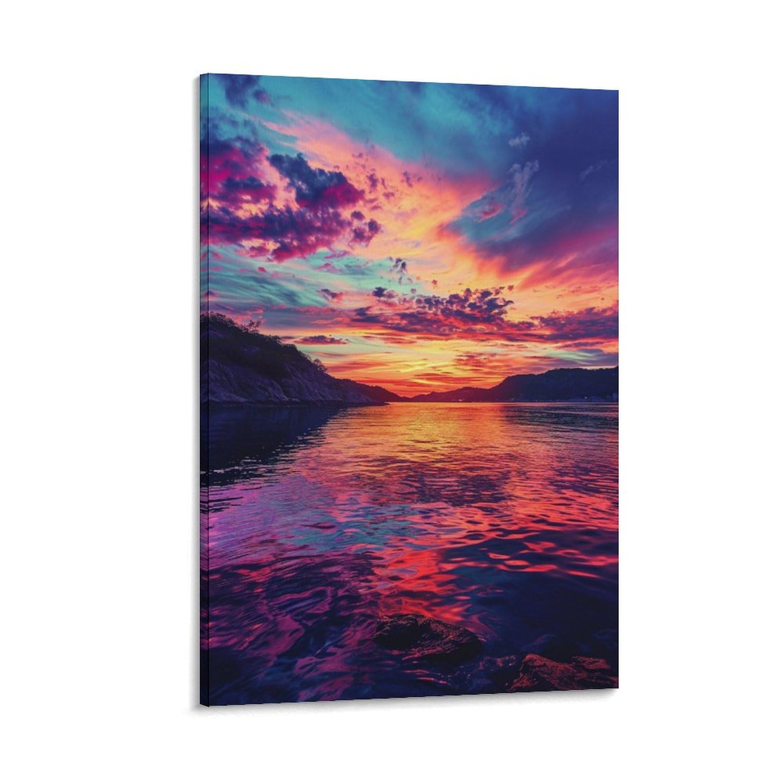 油絵 夕暮れの海 風景画 アートパネル 【公式通販】