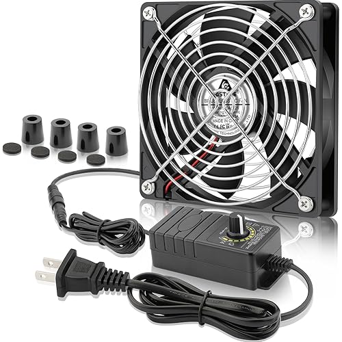 Miniatura 22 de GDSTIME Ventilador de computadora de 5.512 in x 0.984 in con enchufe de CA, 110 V, 120 V, 220 V, 240 V, controlador de velocidad variable alimentado