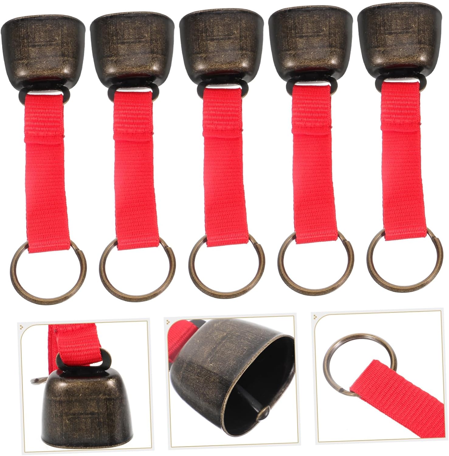 YARNOW 5Pcs Camping Bear Bell Lightweight Lost Pendant for Durable Cow Bells for Pets Cattle Vibrant for Hiking Climbing