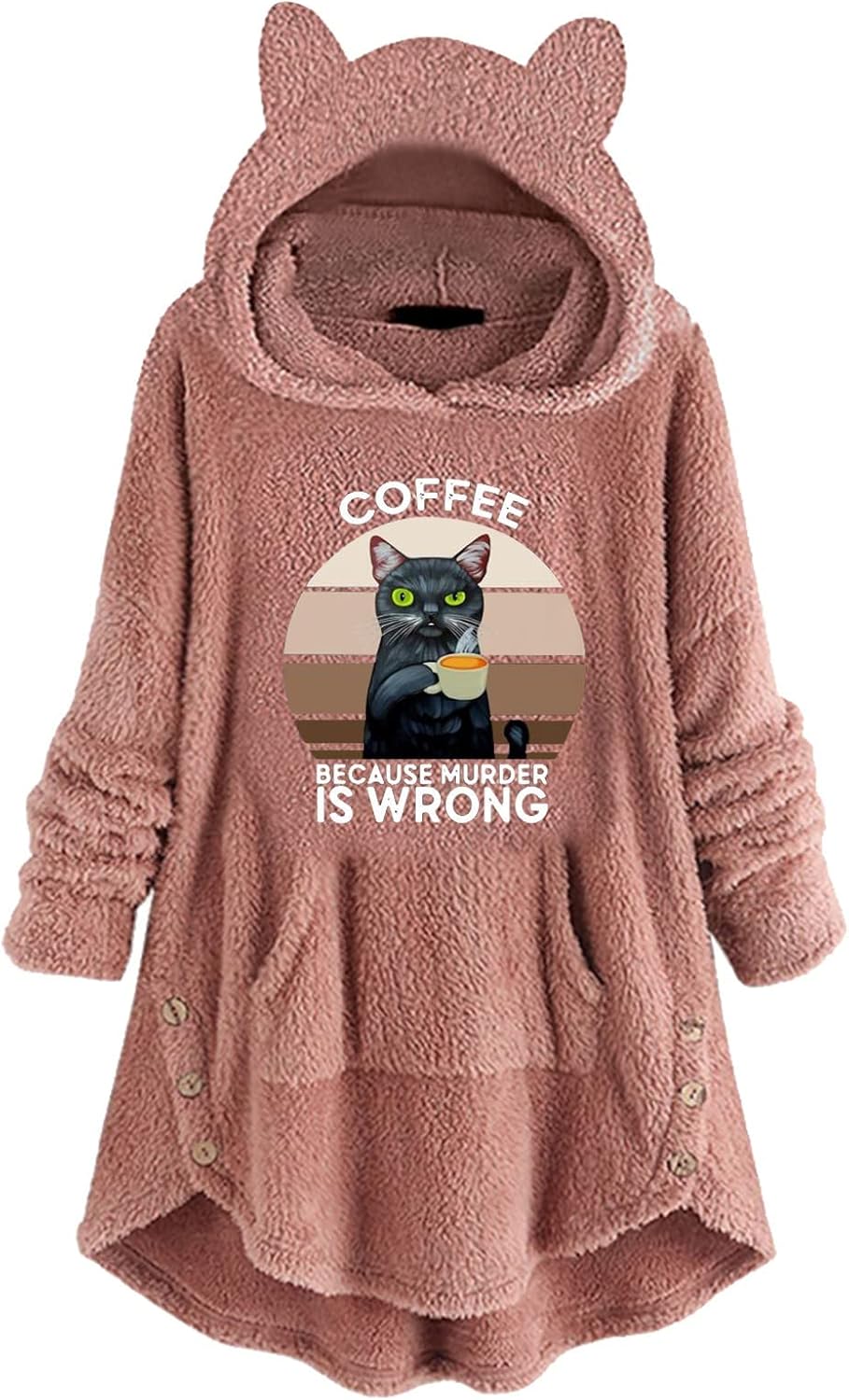 Amazon Co Jp Oiwenjuanh 猫耳パーカー レディース 大きいサイズ パーカー 猫の柄 可愛い系 ファッション 起毛 ロングパーカー パーカー 赤 ゆったり ボアパーカー 地雷系 パーカー 韓国 可愛いパーカー 韓国服パーカー おもしろパーカー クリスマス プレゼント 安い