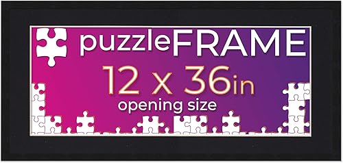 Miniatura 45 de Poster Palooza 16x20 Jigsaw Puzzle Frame Kit - Kit Includes Puzzle Glue Sheets, Black Wood Puzzle Frame with White Mat, UV Acrylic, Backing, Hanging