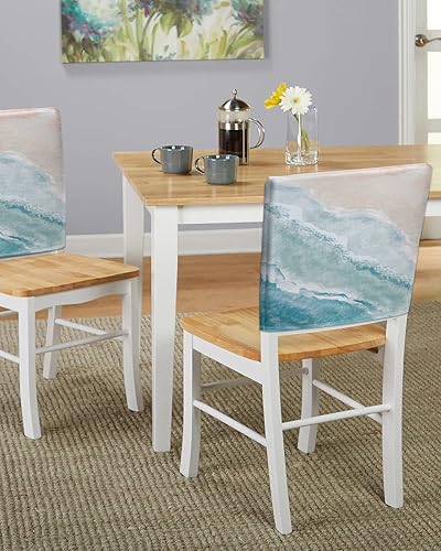 Vista 72 de Fundas para sillas navideñas de muñeco de nieve negro, 4 piezas, fundas traseras de comedor, fundas para árbol de Navidad, protectores extraíbles