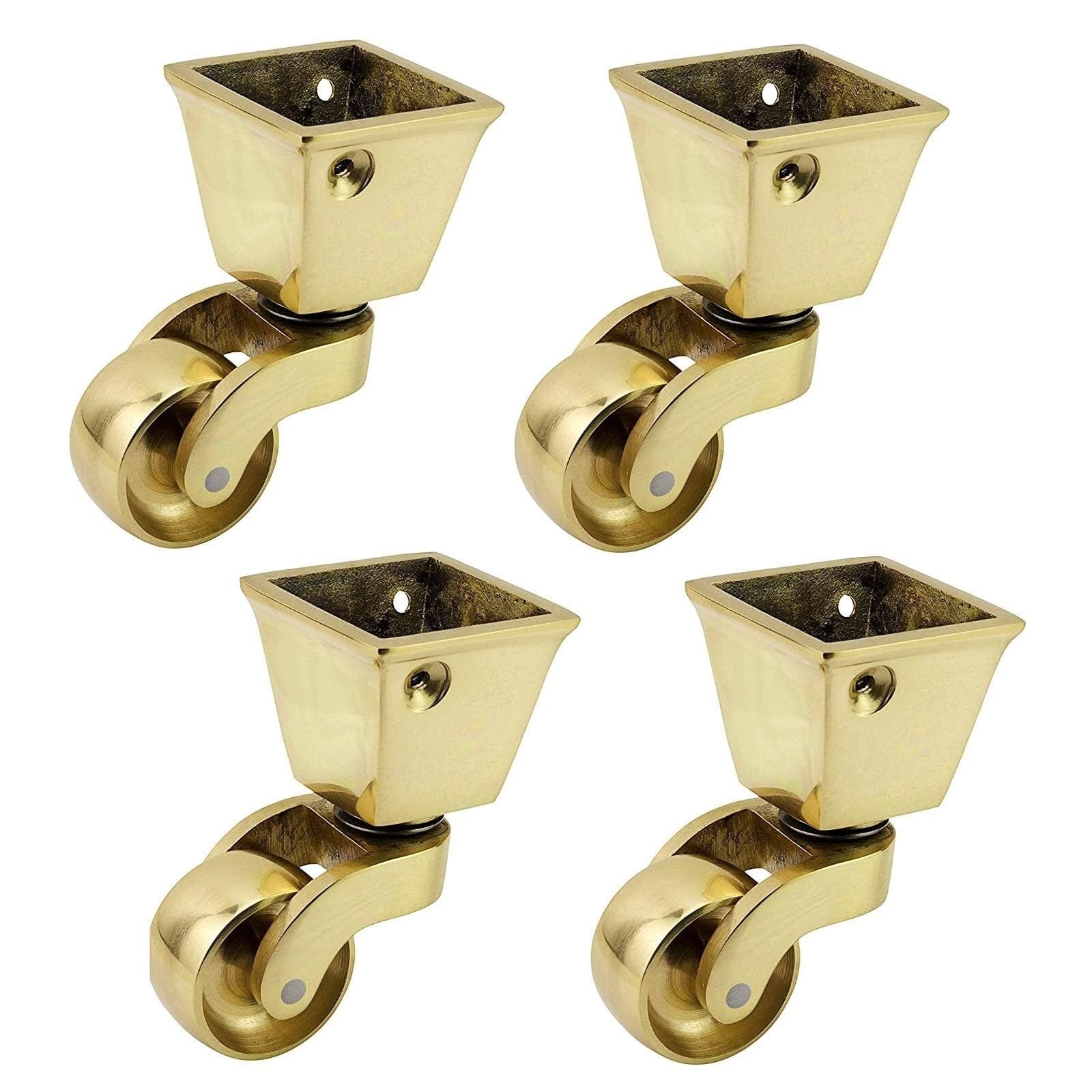 Set di rotelle Dorate di 4 mobili con rotelle a U a Tazza Quadrata