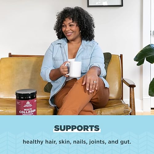 Miniatura 6 de Ancient Nutrition - Proteína en polvo de colágeno proteína de vainilla en polvo 45 porciones con vitamina C péptidos de colágeno hidrolizados que