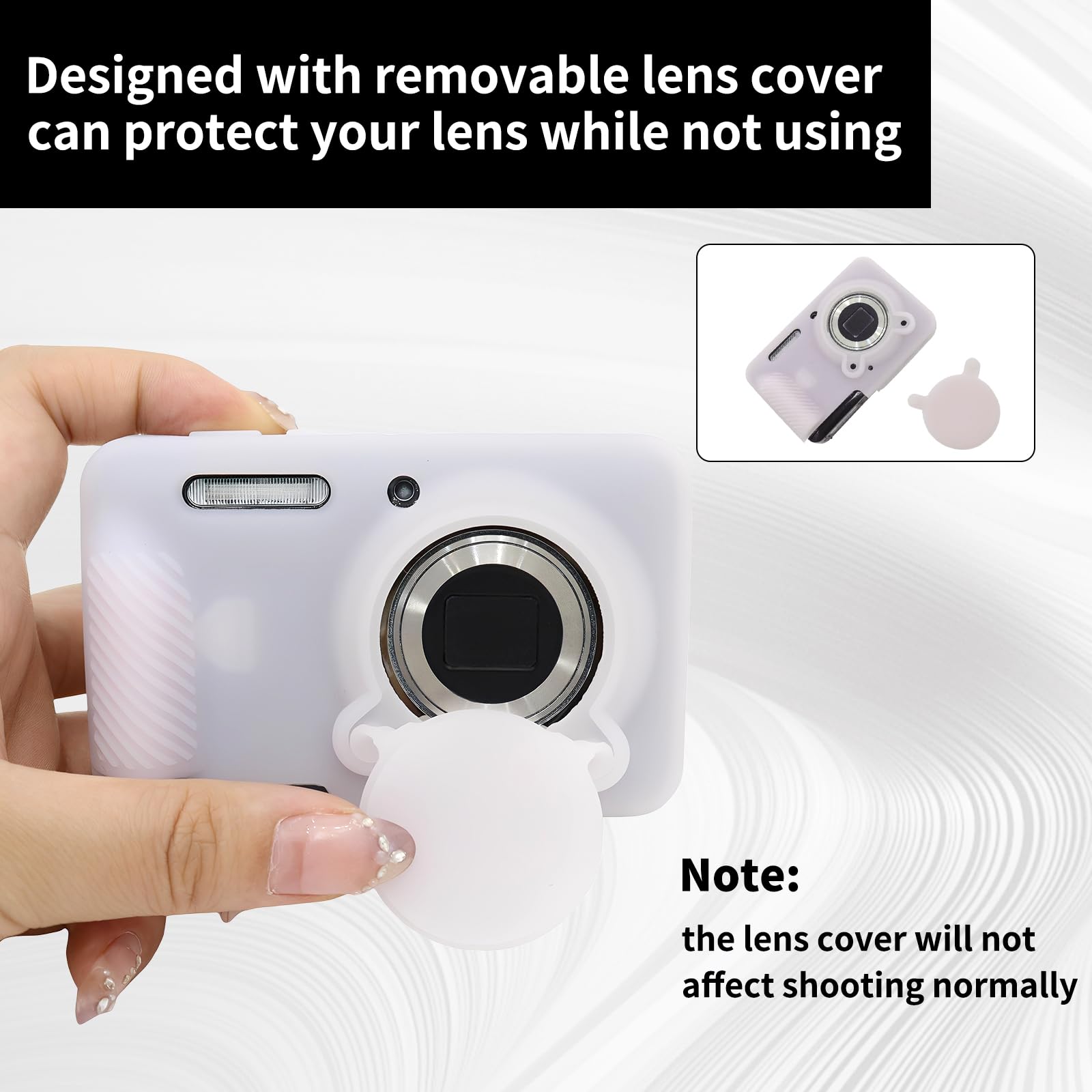 MUZIRI KINOKOO Etui do Kodak Pixpro FZ55, Miękka silikonowa obudowa ochronna na aparat cyfrowy Kodak FZ55 z odpinanym osłonięciem obiektywu - Elegancka i odporna na zarysowania - Różowy bonbonowy