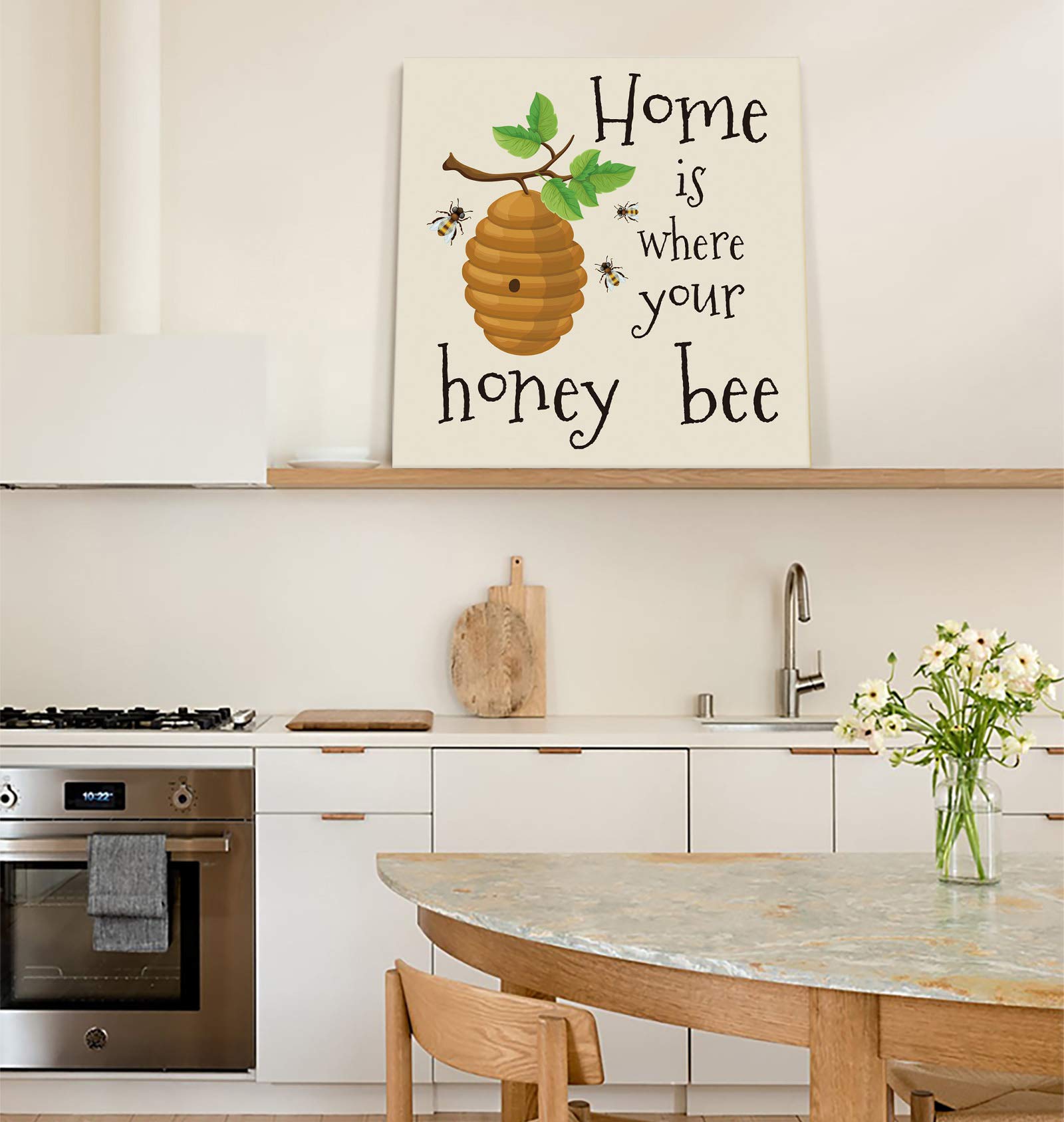 Cuadro De Lienzo 'Home Is Where Your Honey Is' - 11x16 Pulgadas, Listo Para Colgar, Decoración De Pared