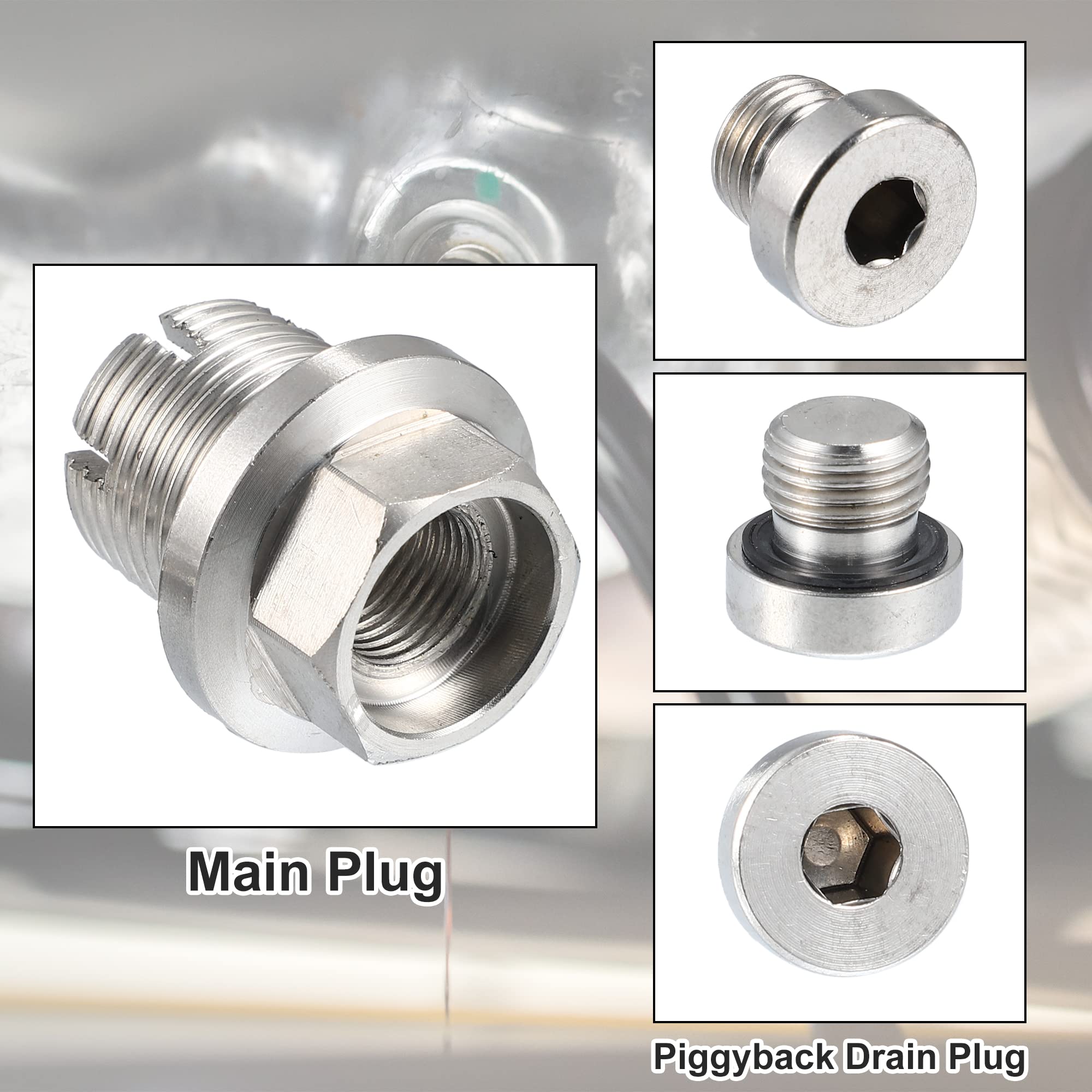 Dorman 090-086CD Tappo di scarico dell'olio Piggyback M12-1.25 S.O., Dimensioni testa 3/4 pollici