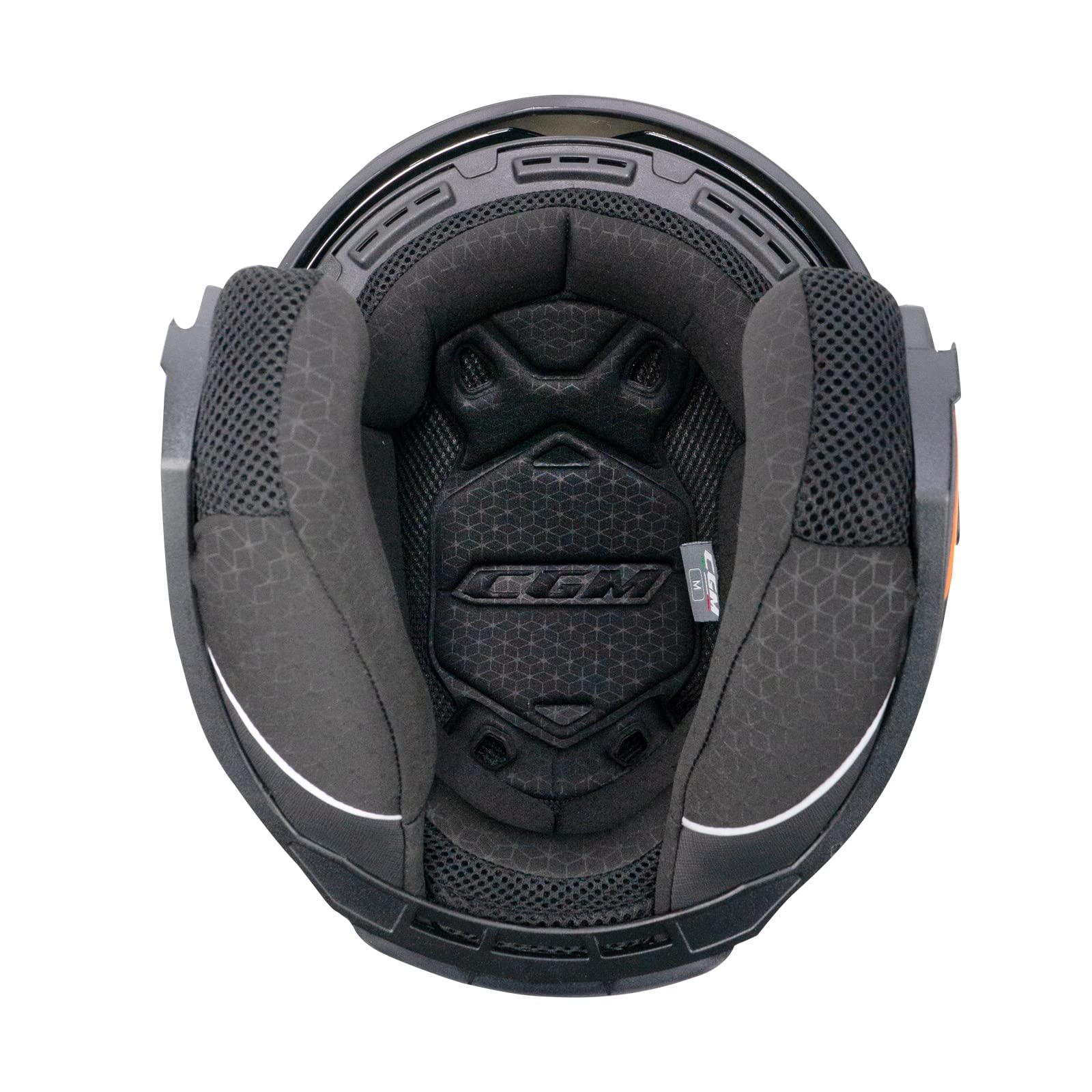 CGM Casco open face, 136G DNA GALAXY Nero Arancione fluo opaco, L (59cm)