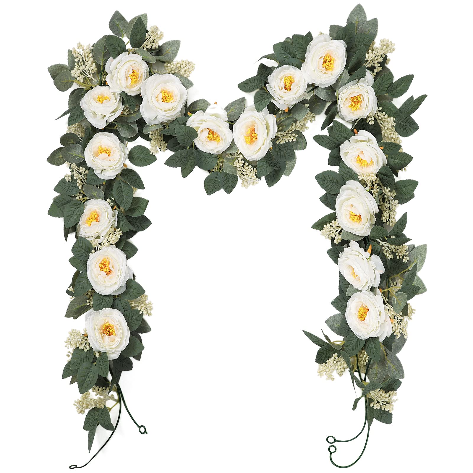2 Guirlandes D'eucalyptus Artificiel SHUOHONG - Vert, 180cm Chacune, En Plastique Souple, Pour Décoration Murale, Mariage, Fête