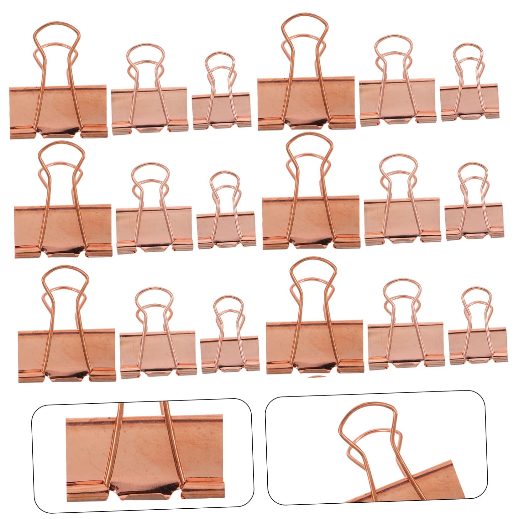 HOMSFOU 112 Piezas pinzas papeleria clips de metal Clips de carpeta de metal Rose Gold