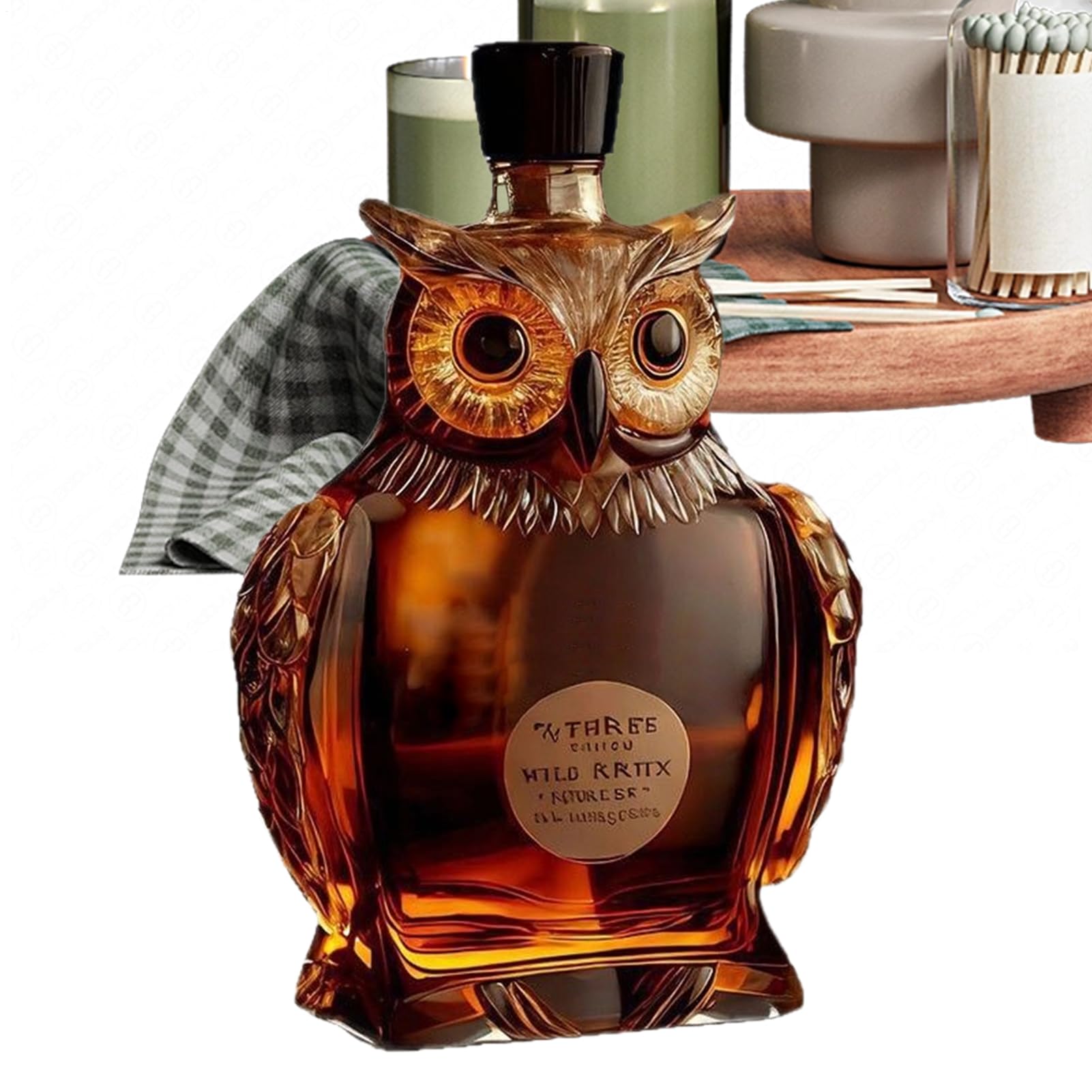 Amazon | フクロウ ウイスキー デカンタ ? 透明ガラス 容量 250ml