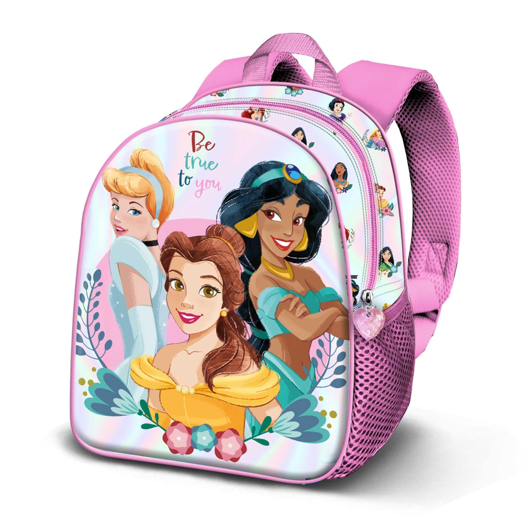 Disney Princess Floral-Elite 3D Backpack, Pink, 25 x 30 cm, Capacity 7 L