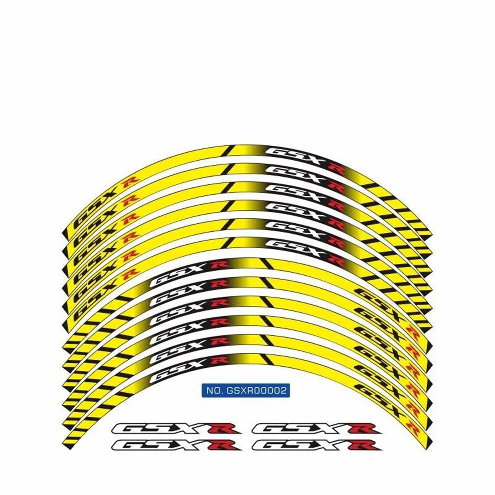 Reflective Stickers and Striped Wheel Decals for Suzuki GSXR 250 400 600 1000 750 GSXR1000R GSXR1000 GSXR600(Style 2)