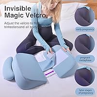 Vista 5 de Almohadas de embarazo para dormir, almohada de maternidad de espuma viscoelástica mejorada, almohada de cuña de embarazo para mujeres embarazadas