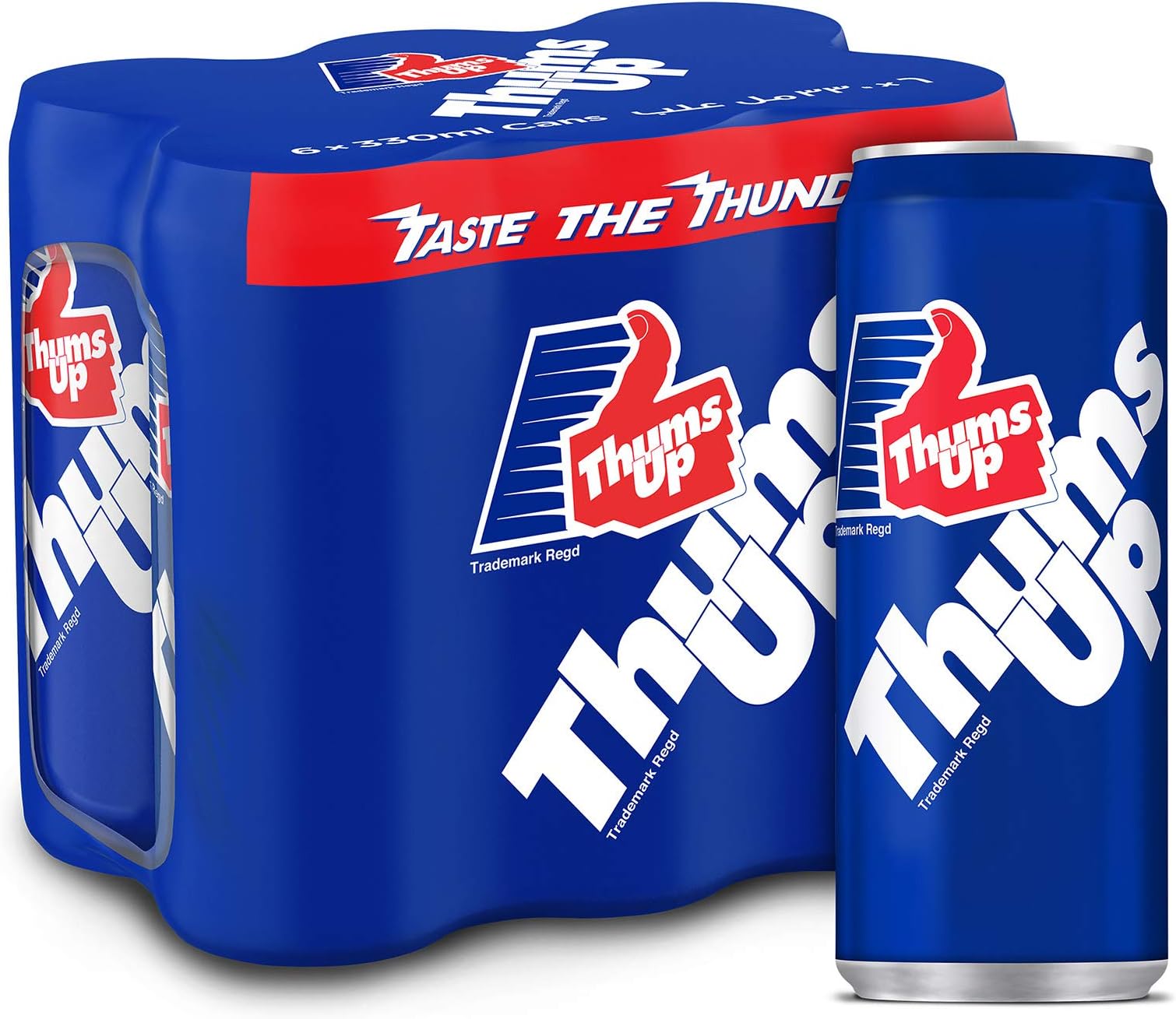 Thums Up Regular Carbonated Soft Drink , Can - 330 Ml (Pack Of 6)