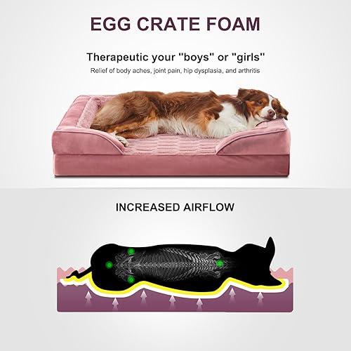 Miniatura 2 de FURTIME Cama ortopédica para perros extra grandes Sofá cama impermeable XL para perro, cama de espuma de apoyo ultra cómoda con funda extraíble