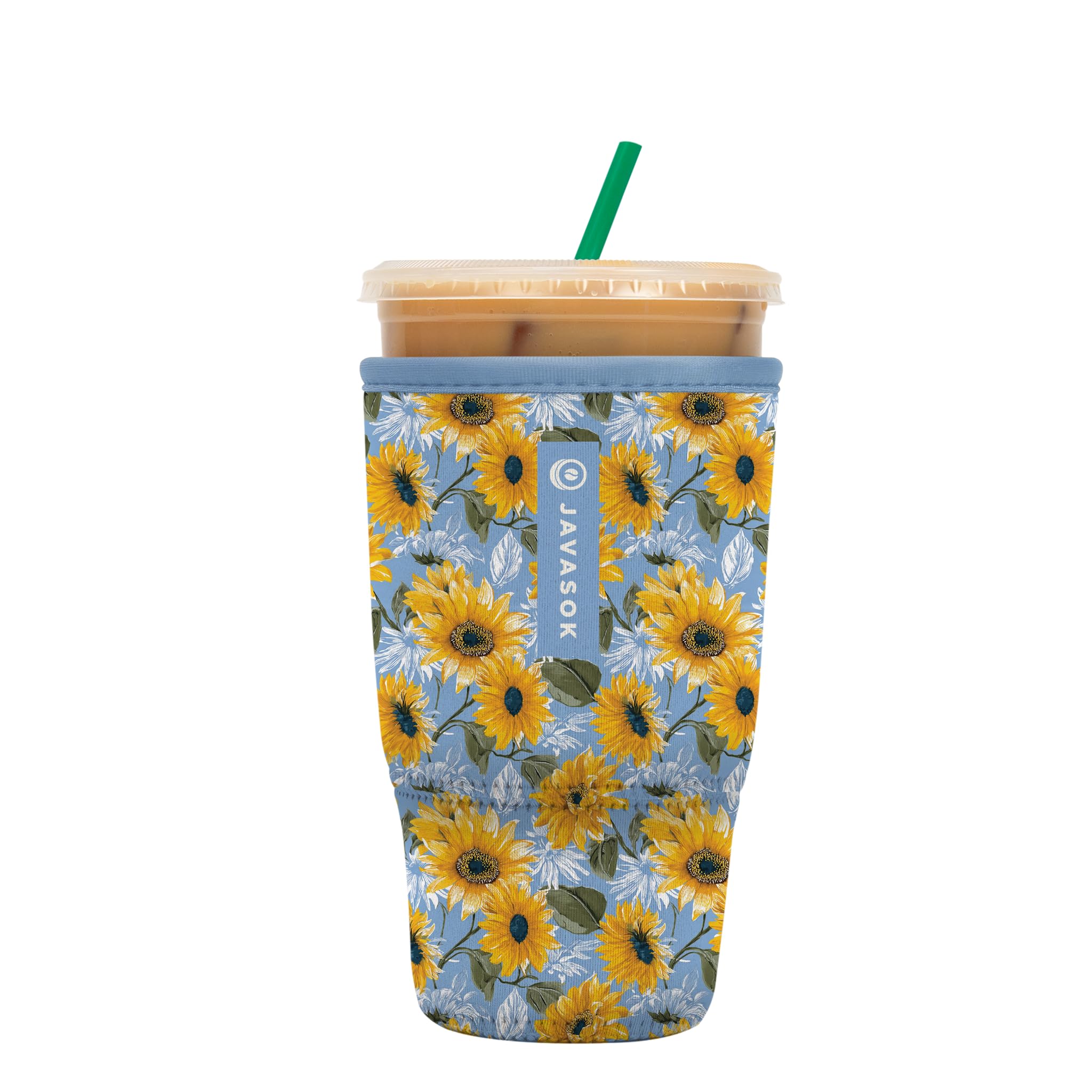 Sok It JavaSok Iced Coffee &amp; Cold Soda Insulated Neoprene Cup Sleeve (Sunflower Skies, Large: 30-32oz)