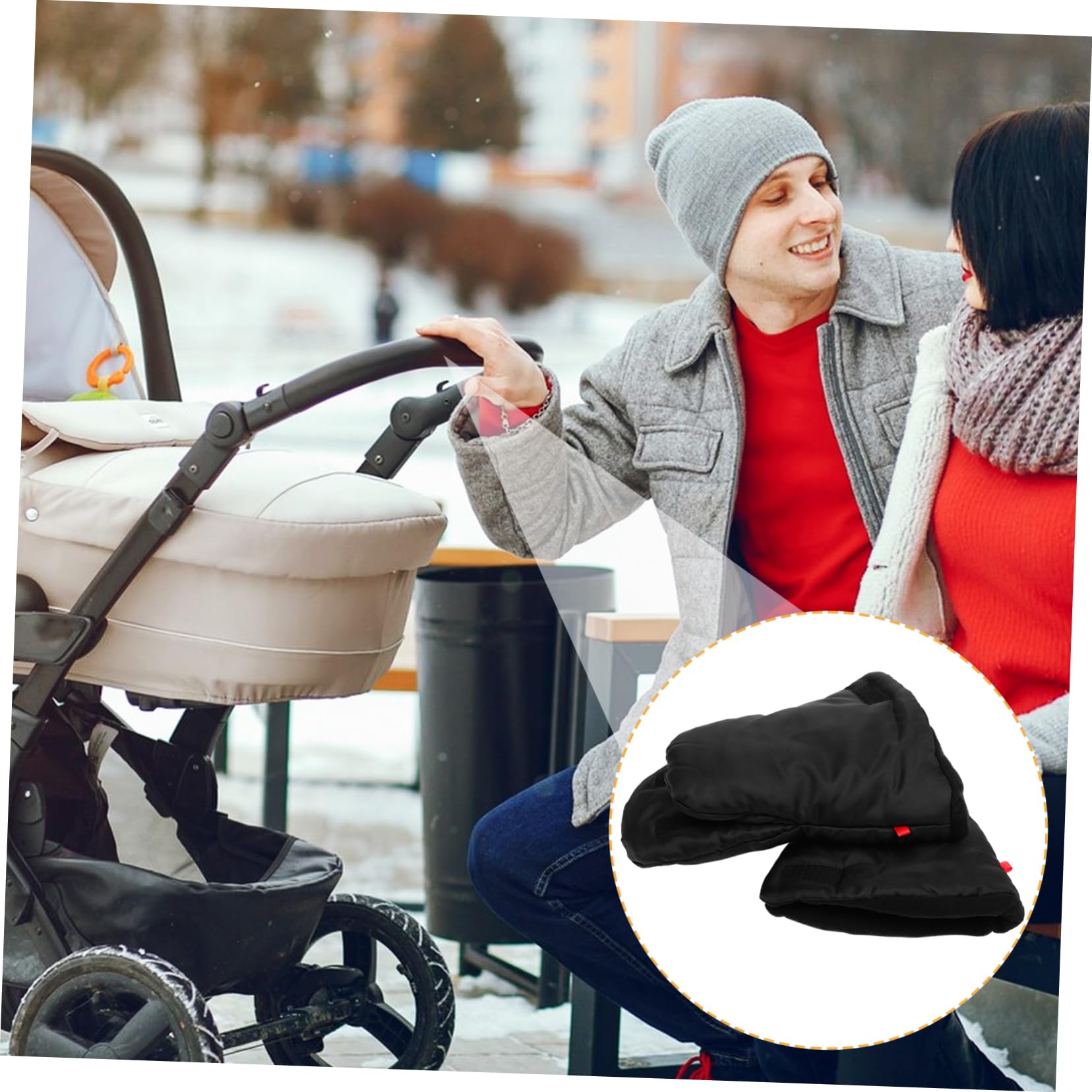 ibasenice 3paires Moufles De Poussette Isolées pour Hiver Chauds Et Imperméables pour Protection Froid Vent De De Poussette Oxford pour Adultes