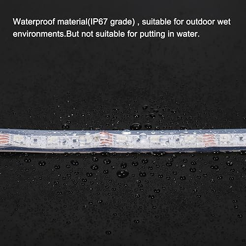 Miniatura 4 de PATIKIL Funda de tubo de silicona de 16.4 pies, cubierta de protección impermeable IP67 plana flexible para RGBW/RGBWW de 0.472 in de ancho, tira