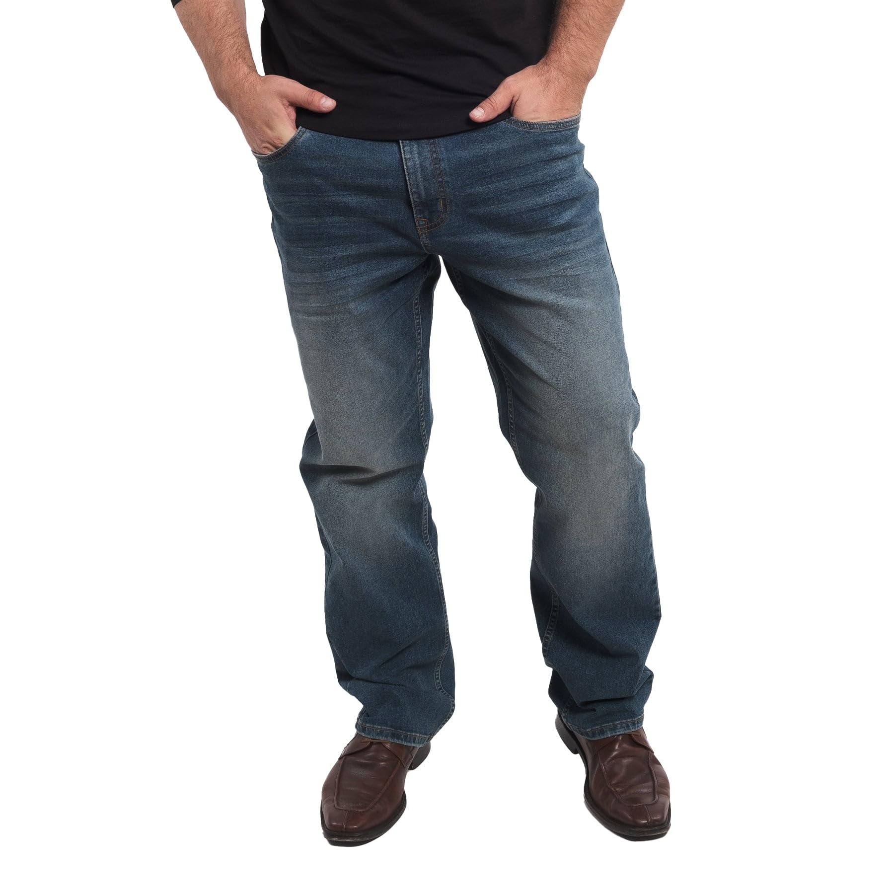 The Perfect Jean TPJ Mens Thick Thicc Fit Jeans OG Stretch Denim (Cowboy - Tinted, 40x30)