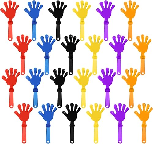 Vista 10 de 24 pinzas de mano rojas/blancas/azules de 7.5 pulgadas, máquinas de ruido de plástico aplaudiendo, fiestas patrióticas, eventos deportivos