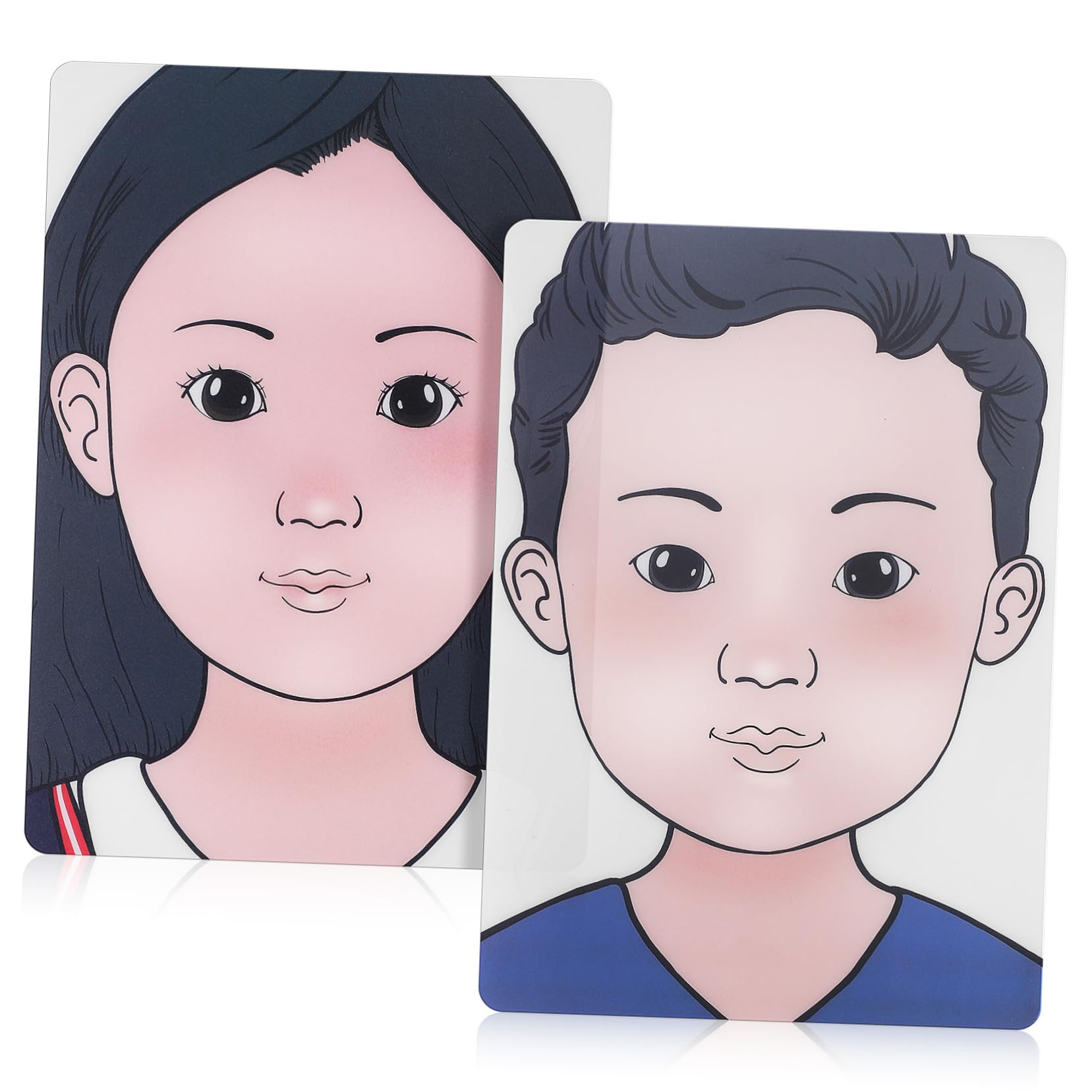 OSALADI 1 Set Face Paint Practice Board for Washable Makeup Training Tool with Human Face Prints Safe Corners Reusable and Easy to Clean