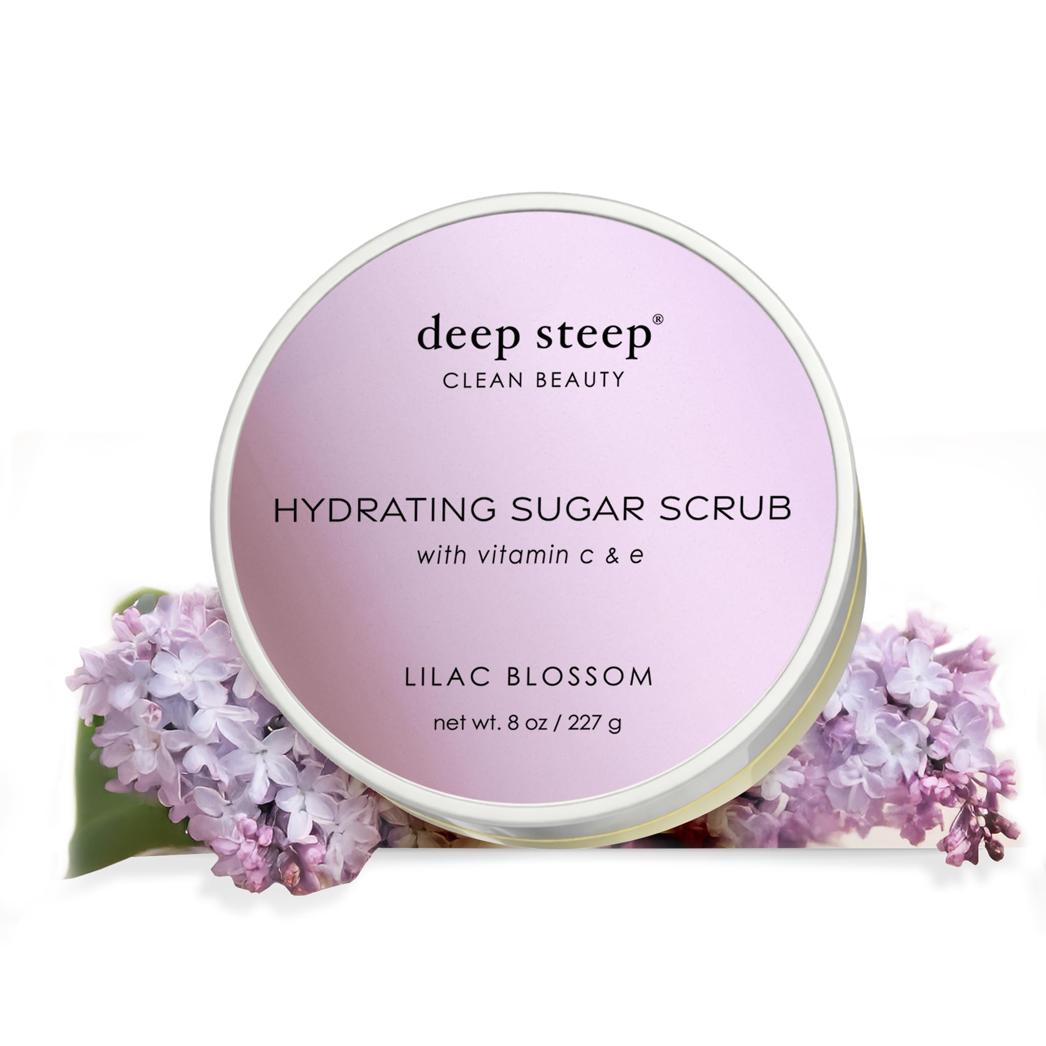 Deep Steep Sugar Scrub, Lilac Blossom, 226.8 g - Peeling Körperpeeling mit Bio-Kokosöl, Sheabutter & Arganöl - Vegan, Clean Beauty, Glatte, weiche & gepflegte Haut