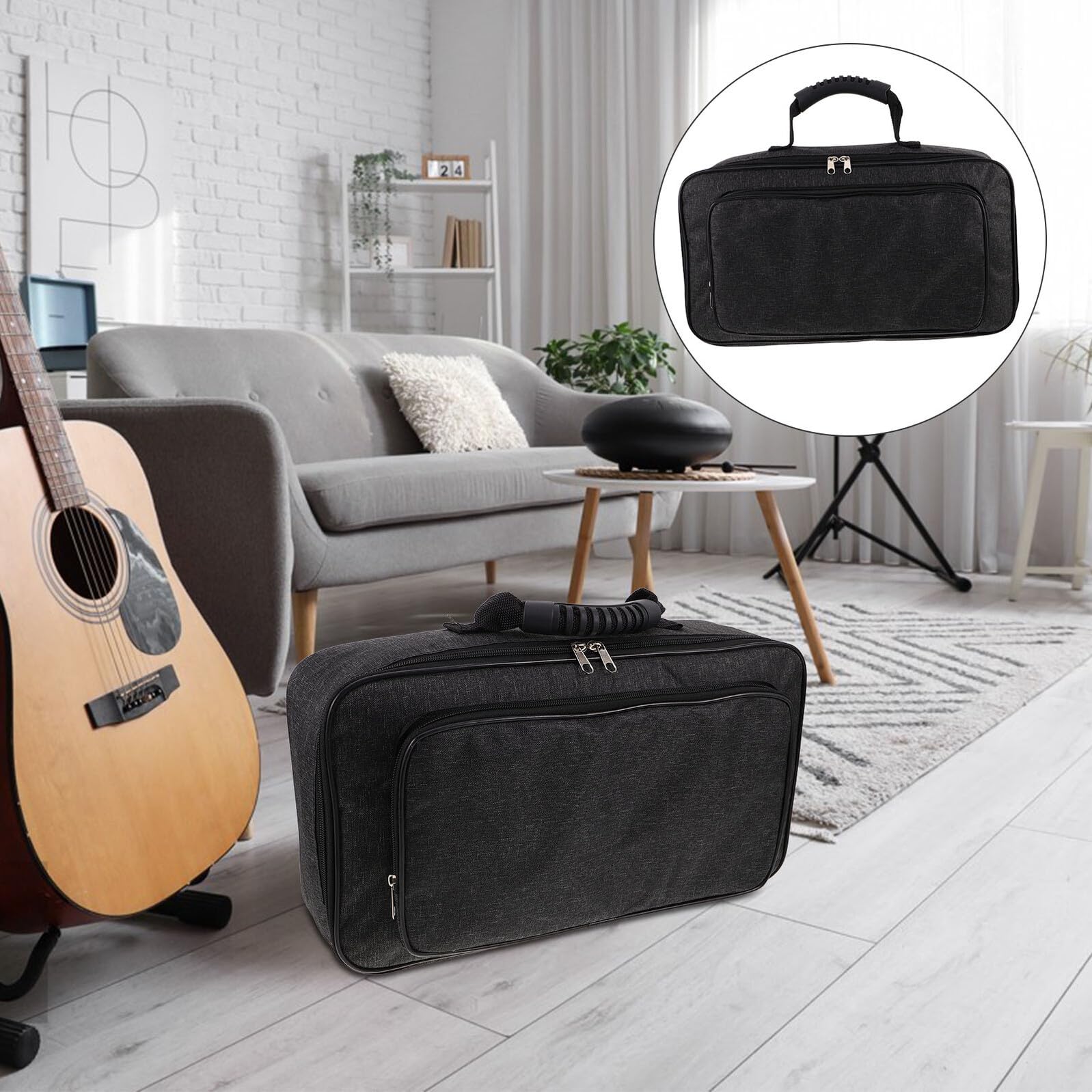 TOYANDONA Tragetasche für Effektpedalboard Pedaltasche aus Hartschale Gitarre Aufbewahrungskoffer mit Tragegurt zum Schutz vor Feuchtigkeit und Stößen